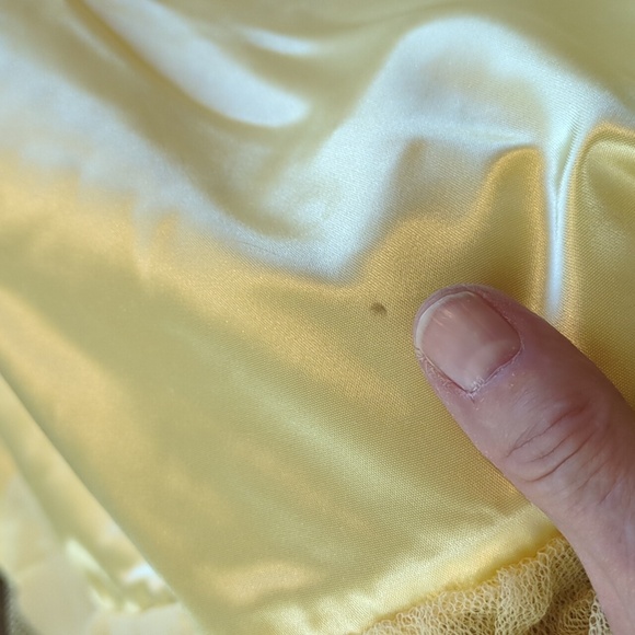 Vintage 1940s Yellow Satin Prom Dress, Very Disney Princess-y! For Kitty Rescue! - Picture 14 of 15